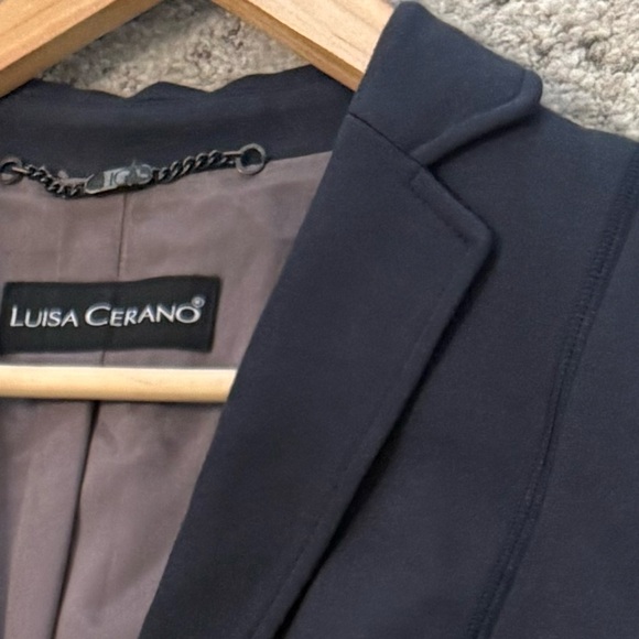 Luisa CERANO sz. 8 NWOT Women's cotton classic Navy Blazer - Picture 14 of 15